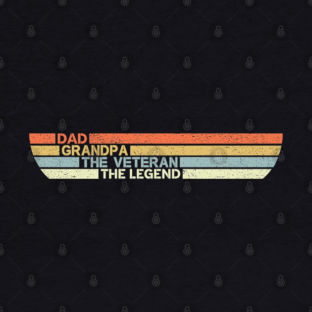 Dad Grandpa Veteran - Retro Vintage by kim.id